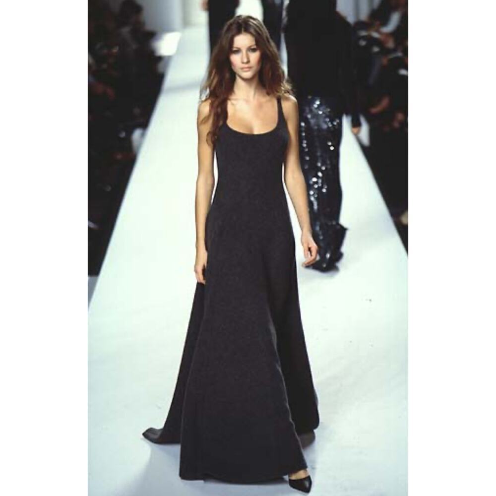Ralph Lauren Collection Purple Label Vintage Runway Gown Wool Maxi Dress 90s 6 - Picture 3 of 11